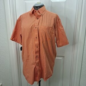 Ariat Men's Orange Checkered Button-Down Shirt